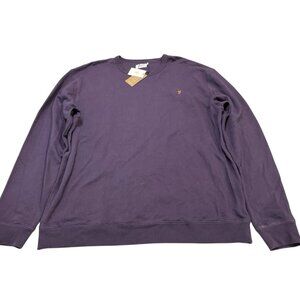 Farah Sweatshirt Mens 6XL Fig Purple Tim Crewneck Pullover Loungewear Athleisure